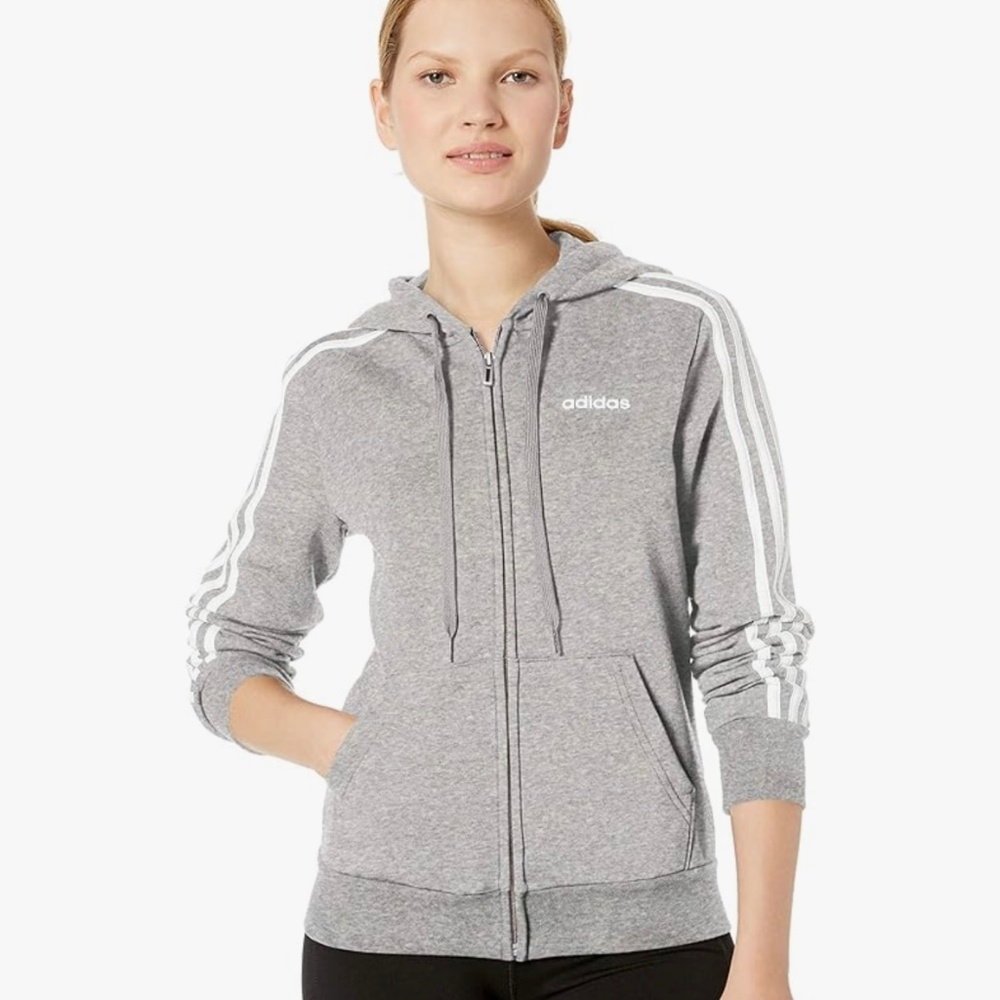 Adidas Essentials 3-stripes Fleece Full-zip Hoodie Sweatshirt XS ** NWT**